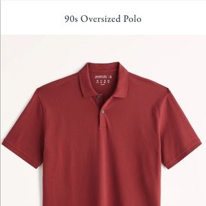 Men’s small oversized Abercrombie polo in burgundy